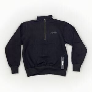 Civil Regime Concrete Quarter Zip Fleece Sweatshirt Small